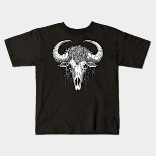 Buffalo skull art Kids T-Shirt